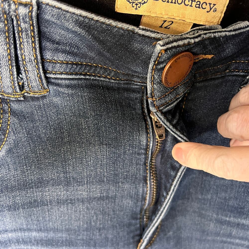Democracy Jeans Womens Size 12 Skyrise Ankle Skimmer Ab Technology Dark Wash - Picture 9 of 16